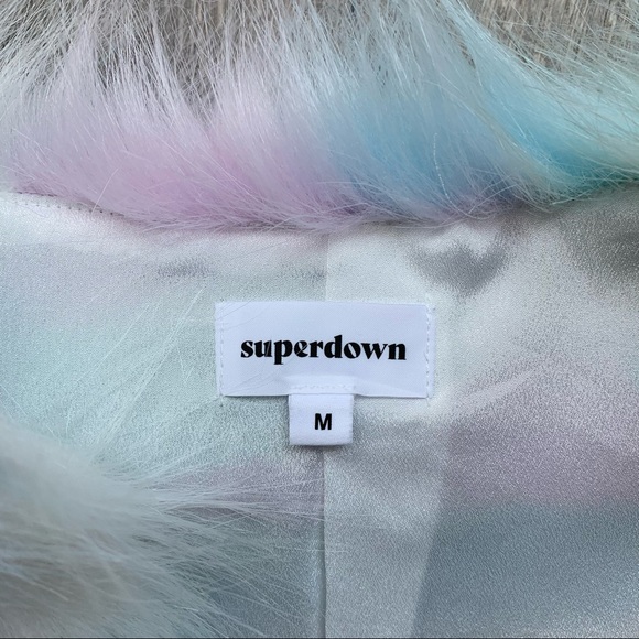 Superdown Shiloh Faux Fur Jacket Pastel Size M - Picture 11 of 17